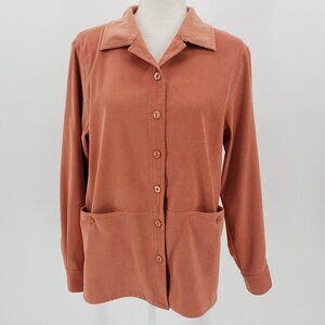 Appleseed's Orange Button Shirt Jacket Sz 8M